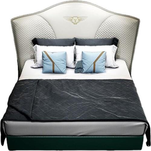 Light luxury bed marriage modern simple high box storage soft bag double bed bedroom model room furniture bedroom set