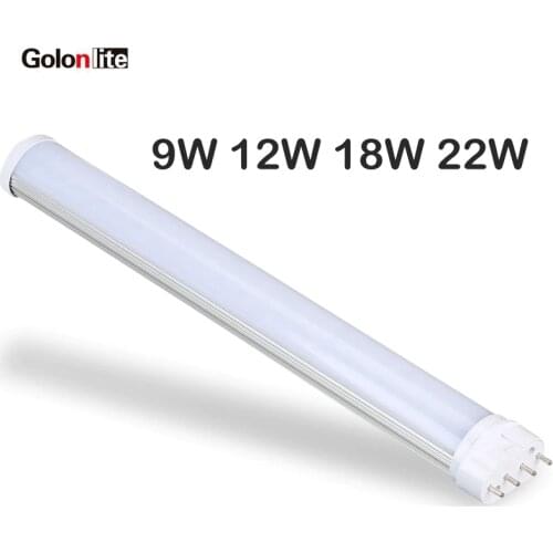 Golonlite 2G11 led lamp 4 pins PLL tube 18W 12W 9W 22W 120v 230v 240v replace fluorescent bulb 36W 24W 18W 55W PLL free shipping