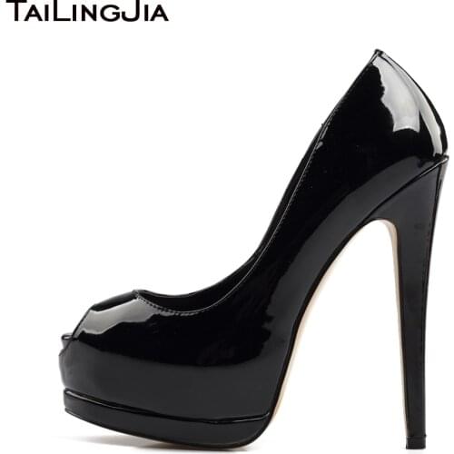 Black Peep Toe Platform Pumps Women Ultra High Heels Sexy Gold Stripper Shoes Ladies Heeled Shoe Silver Platforms Footwear 2020