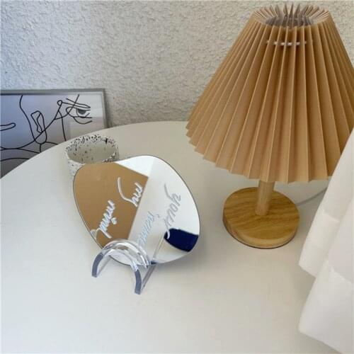 Cutelife Ins Nordic Small Irregular Acrylic Mirror Standing Table Home Decorative Mirror Glass Bedroom Make-up Dressing Mirror