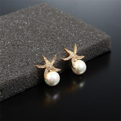 Stud Earrings Women Fashion Jewelry Accessories 2019 New Pearls Earrings Starfish Ear Decorations Hot Sale Jewelry