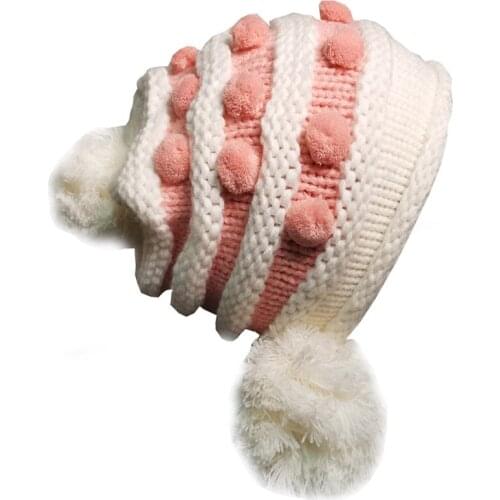 Winter wool hat warm ear protection childrens hat knitted hat fashion hat pile up hat windbreak hat young girl hat student Hat