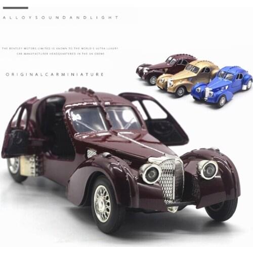 1:28 Car Model Alloy Bugatti 57SC Atlantic Simulating Classic Cars Vehicles ModelChildren Collection Kids Gift