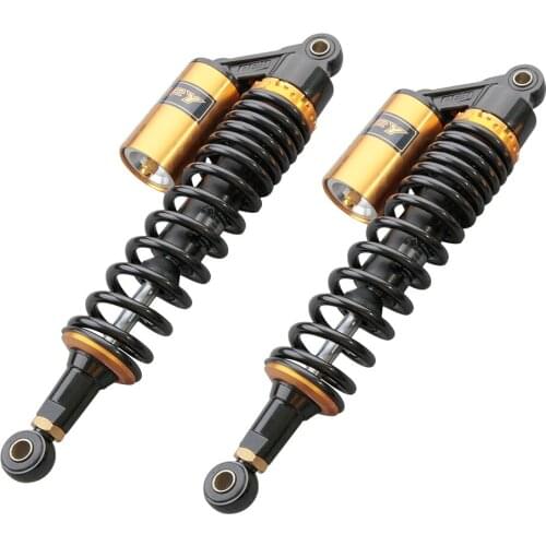 1Pair 375mm Gold Motorcycle Rear Air Suspension Shocks Absorber for Scooter Gokart Moped Quad ATV Dirt Street Bikes 150cc-750cc