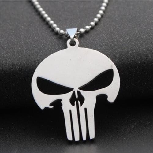 1pcs Stainless steel love heart skull clown horror scary mask sign pendant necklace skeleton Women men gift necklace jewelry