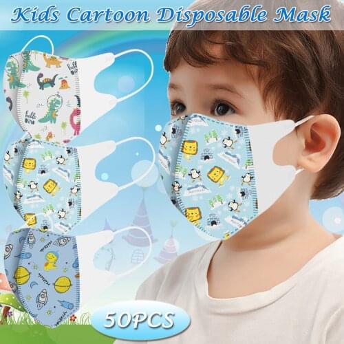 20/50PCS for 4-12years Kids Childrens Baby Disposable Cartoon 3Ply Ear Loop Feat mascarilla Monder Scarf Halloween Cosplay MasK