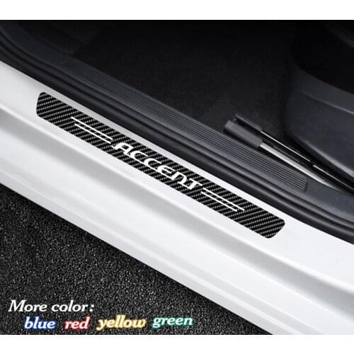 4Pcs Car Waterproof Carbon Fiber Sticker Protective Anti Scuff Door Sill Sticker For Hyundai Accent Tucson Solaris I30 Creta i40