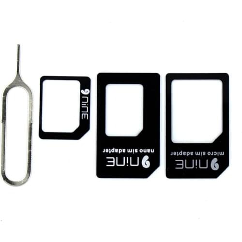 Nano Sim Adaptor 4 in1 Micro Nano SIM Card Adapter Nano SIM Card to Micro Standard Adaptor For iPhone 6 7 plus