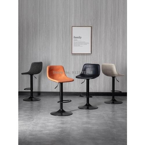 Bar stools lift and rotate modern minimalist backrest bar stools light luxury household fashion bar chairs iron high chairs