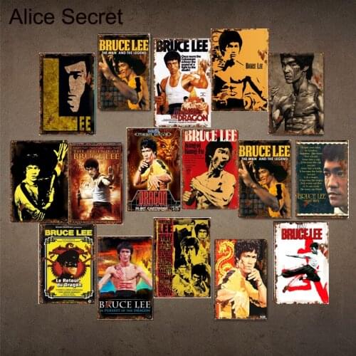 Bar Decor Bruce Lee Metal Tin Sign Home Decor Kungfu Metal Plates Garage Shop Pub Decor Cool Bruce Lee Metal sign Wall metal art