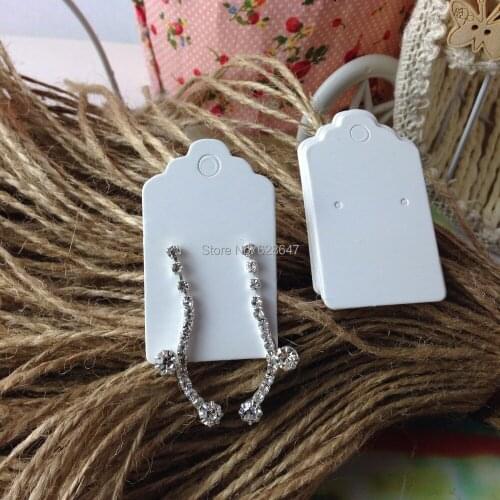 Free Shipping gift tags white paper tags DIY earring cards Blank white Paper Marked Blank Card Hand Draw Tags