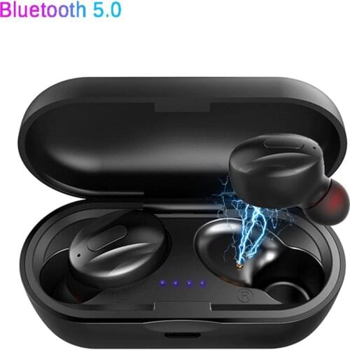 Bluetooth 5.0 Earphones True Wireless Earphones Mini TWS Earbuds Waterproof Sports Earpiece 3D Stereo in-Ear Earbuds for Phone