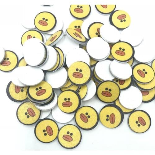 DIY 200pcs Cartoon Wood Round duck Wooden crafts scrapbooking decoration Kid crafts 20mm
