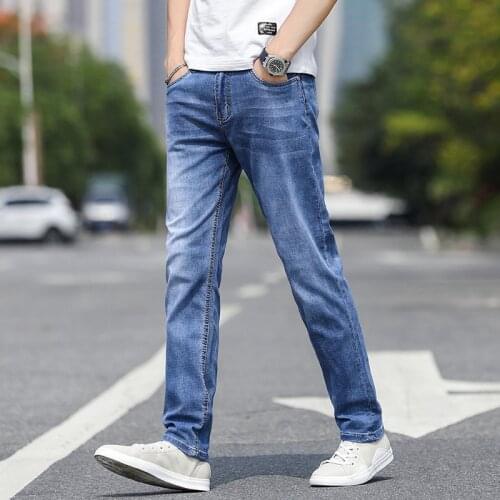 2021 Spring Summer Autumn Mens Stretch Straight Fit Jeans Mens Denim Pants Brand New Style Trousers Mens Wear