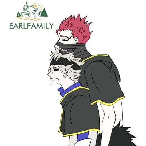 EARLFAMILY 13cm x 8.8cm for Balck Clover Zora Ideale Vinyl Car Wrap Decal Waterproof Sunscreen Car Sticker Graffiti Graphics