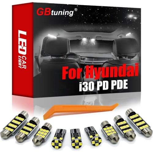 GBtuning Canbus LED 12PCS For Hyundai i30 PD PDE PDEN 2017 2018 2019 2020 Vehicle Interior Light Ceiling Lamp Kit Accessories