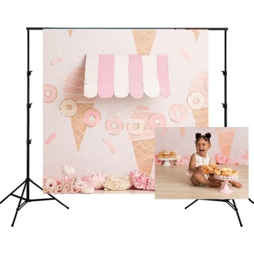 HUAYI Photography Backdrop Birthday Party Desserts Cake Table Decor Photo Background Girls Dounts Ice cream Baby Shower W-3666