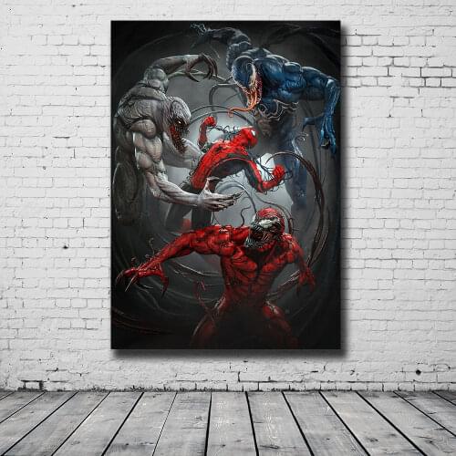 Impressionist Modern Wall Art Movie Star Venom Canvas Painting Parlor Study Poster for Living Room and Kids Bedroom Home Decor