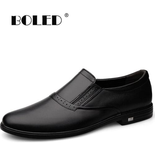 Quality Men Casual Shoes Genuine Leather Men Flats Soft Outdoor Non-Slip Rubber Men Shoes Lacing Retro Formal Dress Shoes