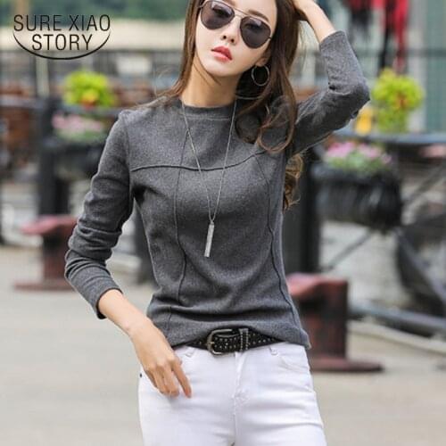 Korean Clothes Autumn T Shirt Cotton Winter Tshirt Female Long Sleeve T-Shirt Women 2021 Tee Shirt Femme New Arrivals 11106