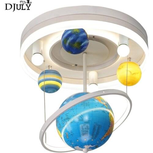 Creative hanging globe remote control ceiling lamp for kids room study children bedroom indoor lighting fixtures led luminaire