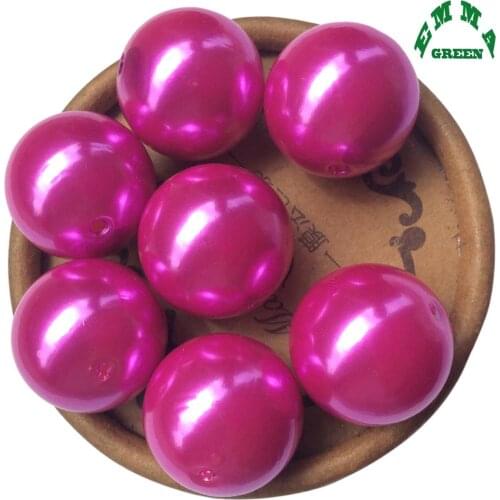 Chunky Beads for Kids Pearl Beads abs Pearls Bead Round Beads Loose Bead 6mm to 30mm A10 Hot Pink Beads Acrylic Beads for diy
