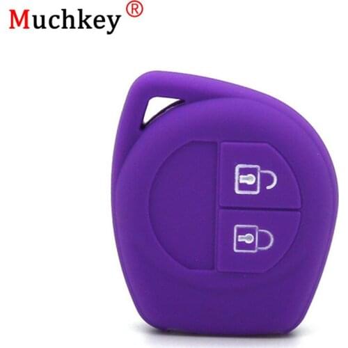Muchkey Silicone Cover Holder Key Protection Smart Key Cover Of 2 Button Fits For Suzuki Sx4 Jimny