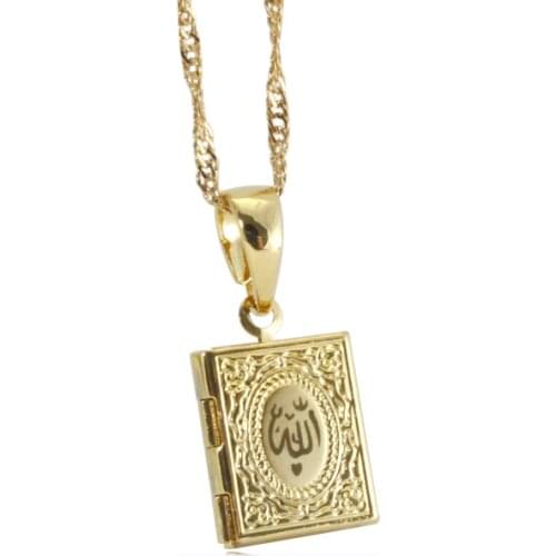 ALLAH KORAN MUSLIM BOOK fashion pendant & necklace for women & men, charm Islam Gift & Jewelry 3pcs/lot