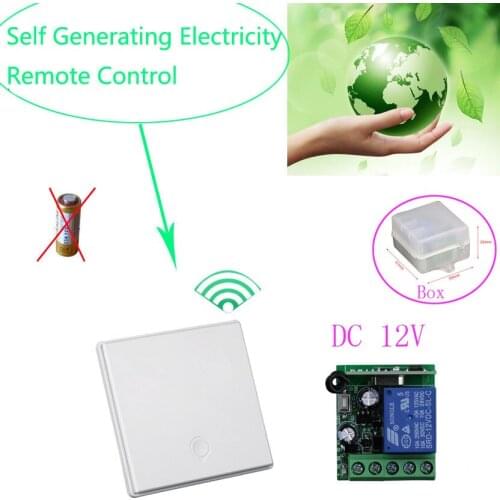 Self Generator Electricity Wall Panel Remote Control Switch 12V Relay Switch Module Receiver 12V 10A 1CH Remote Switch