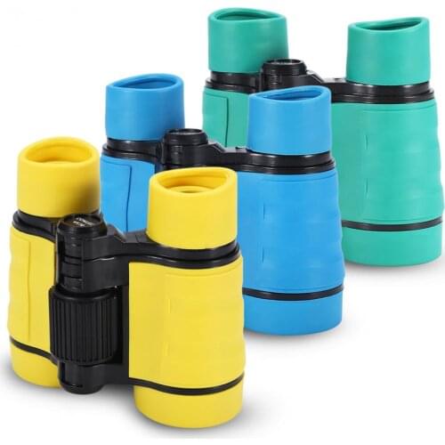 Newest 3 Colors 4 x 30 Rubber + Glass Children Binoculars Telescope Magnification for Kids Outdoor Viewing Games Boys Toys Gift