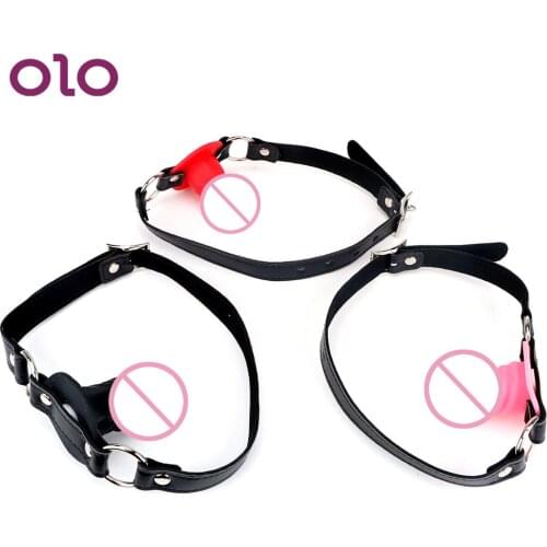 OLO SM Bondage Fetish With Locking Buckles Small Oral Fixation Adult Game Slave Dildo Mouth Gag Penis Gag Sex Toys for Couples