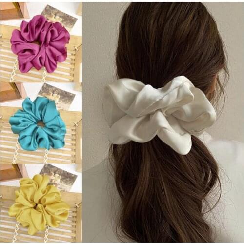 Wholesale women lovely max size hair scrunchies girls hair Tie Accessories big Ponytail Holder