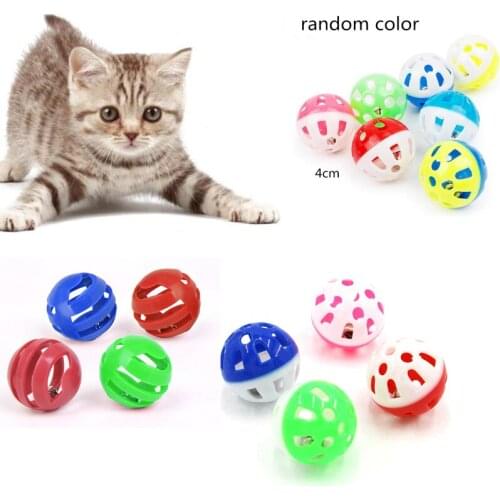 Plastic Colorful Cat Toys Bells Balls Play Kitten Fun Games Pets Interactive Animal Exercise Funny Cat Toy Ball 23