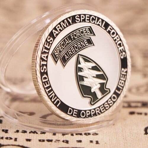 USA Army Special Force Airborne Silver Plated Commemorative Coin Military Challenge Collectibles Army Fan Gifts