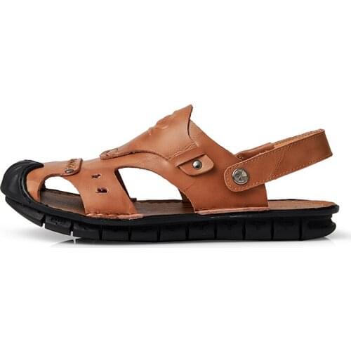 Samool leather on piel cuero 39 in para sandalia sandales summer footwear mens platform male sandalhas slip mens men praia de s