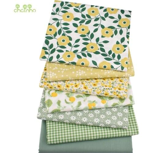 Chainho,Floral Series,Printed Twill Cotton Fabric,Patchwork Clothes For DIY Sewing Quilting Baby &Childrens Bedclothes Material