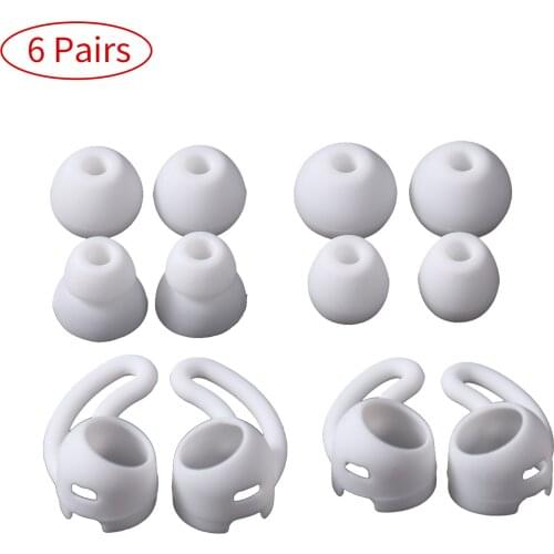 6 Pair Silicone Ear Tips Dust Proof Earphones Noise Blocking Headphone Ear Covers Non Slip Tips Caps Ear Buds Earphone Accessory