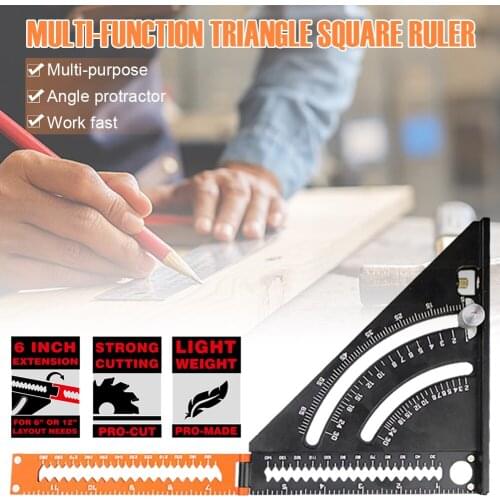 Folding Triangle Square Ruler Goniometer Speed Square Extendable Layout Tool Measuring Tool for Carpentry Construction