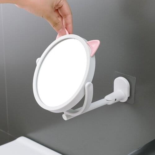 CASHOU40 Folding Makeup Mirror Bathroom Wall Mounted Beauty Vanity Mirror Makeup Bath Cosmetic Folding Arm Smart Shaving Mirror