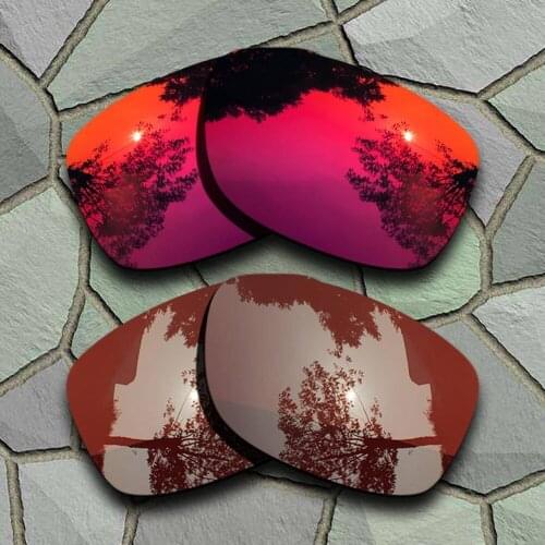 Violet Red&Bronze Brown Sunglasses Polarized Replacement Lenses for Oakley Jupiter Squared