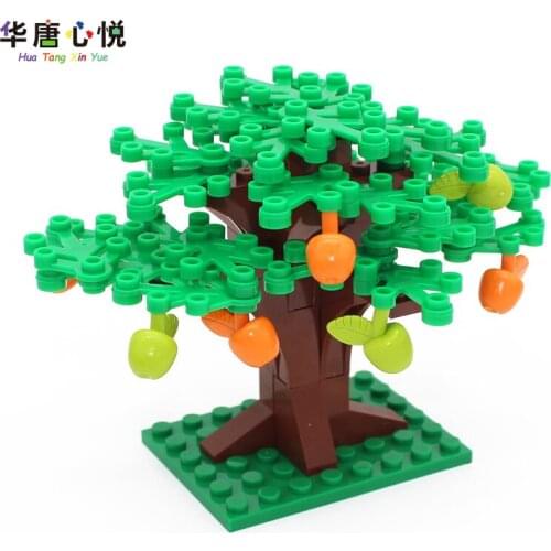 Compatible City Plants Apple Tree With Base Interesting Toys For Children DIY Models Building Blocks Cities Gifts For Friends