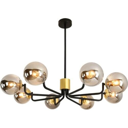 LED 4 Color Glass Chandelier Lights E27 100V 220V Living Room Bedroom Decor Chandeliers Restaurant Indoor Lighting Hanging Lamp