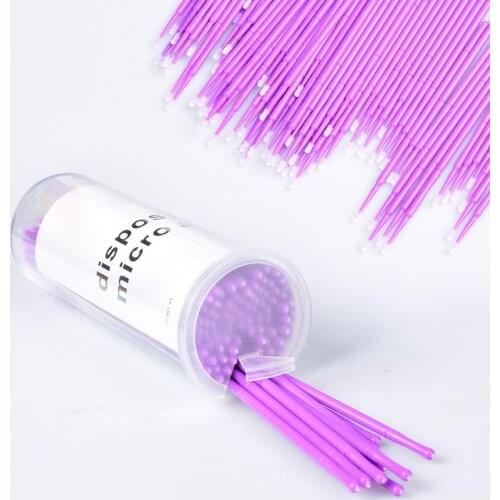 100PCS Cotton Swabs Ultra-fine Soft Disposable Micro Brush Eyebrow Eyelash Extension Applicator Swabs Eyelash Removal Swabs