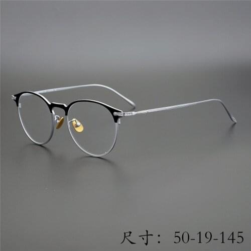 Limited edition Vintage Ultralight pure titanium eyeglass frame KC-71 classical round eyewear women men with original quality