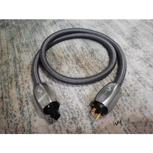 WM AUDIO POWER CABLE fever HIFI audio power cord 6 square copper plating 18K gold silicone audio power cord diameter 16MM