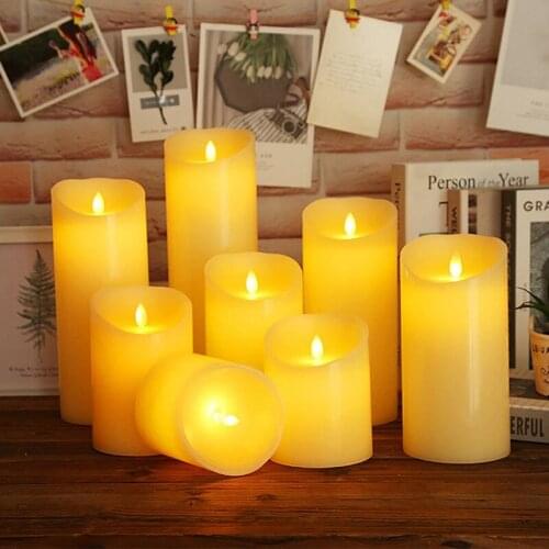 1 Pcs Flickering Flameless Pillar LED Candle Night Light Led Candle Light Easter Candle Wedding Decoration Lighting