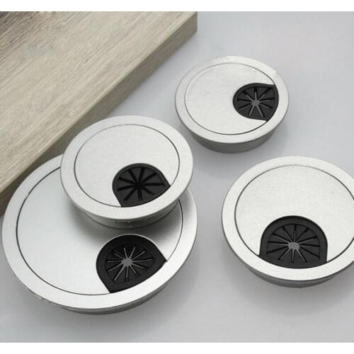 1pcs 50/53/60 / 80mm Zinc Alloy Desk Wire Hole Cover Base Computer Grommet Table Cable Outlet Port Surface Line Box Furniture