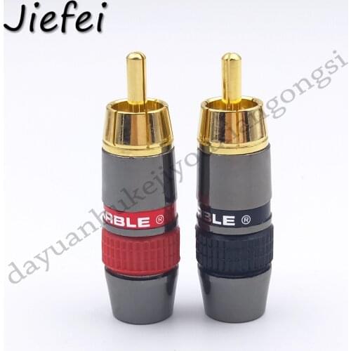 2-100pcs high quality Gold-plated RCA plug Audio Video Adapter Connector