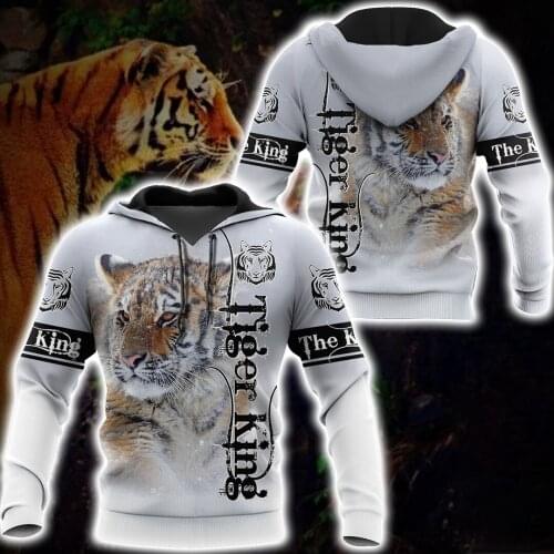 2021 Autumn Fashion Hoodies Beautiful Tiger 3D Printed Mens Sweatshirt Unisex Zip Pullover Casual Harajuku Streetwear DW0377