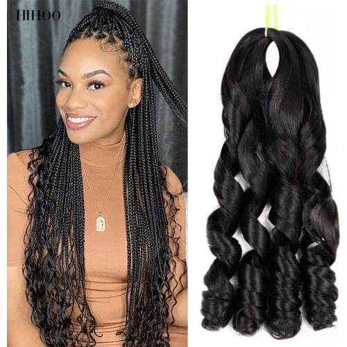 21'' Loose Wave Crochet Hair Extension For Braids Synthetic Curly Hair Pre Stretched Braiding Hair For Black Women Daily